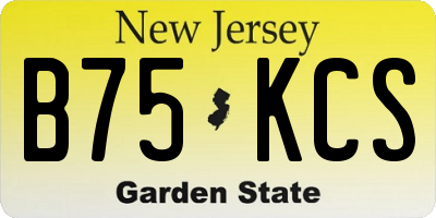 NJ license plate B75KCS