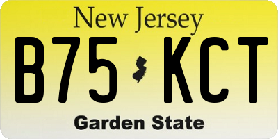 NJ license plate B75KCT