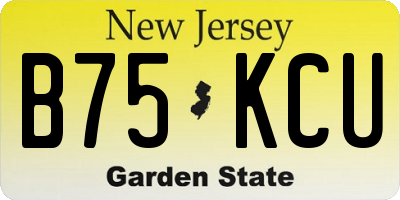 NJ license plate B75KCU