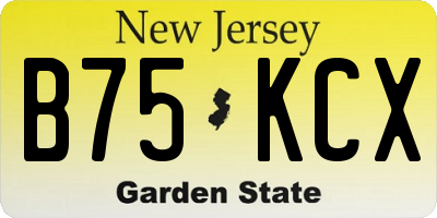 NJ license plate B75KCX