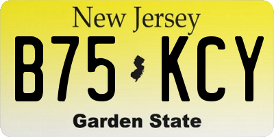 NJ license plate B75KCY