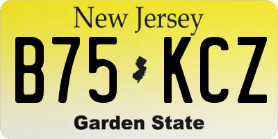 NJ license plate B75KCZ