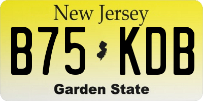 NJ license plate B75KDB