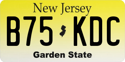 NJ license plate B75KDC