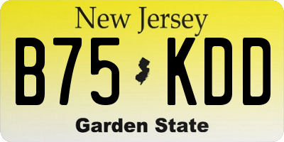 NJ license plate B75KDD