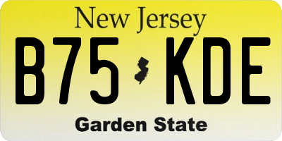 NJ license plate B75KDE