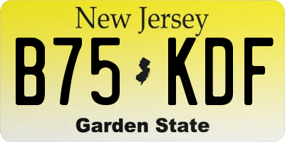 NJ license plate B75KDF