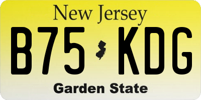 NJ license plate B75KDG