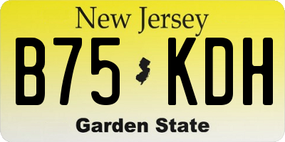 NJ license plate B75KDH