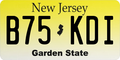 NJ license plate B75KDI