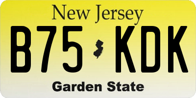 NJ license plate B75KDK