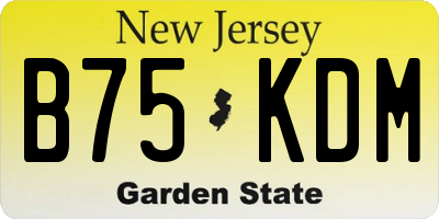 NJ license plate B75KDM