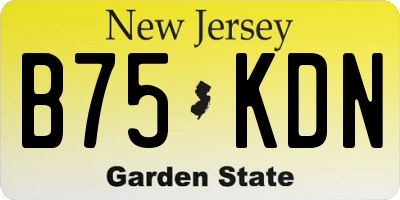 NJ license plate B75KDN