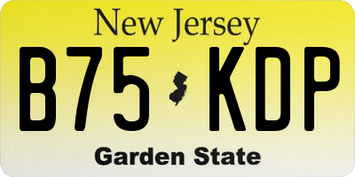NJ license plate B75KDP