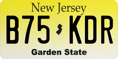 NJ license plate B75KDR