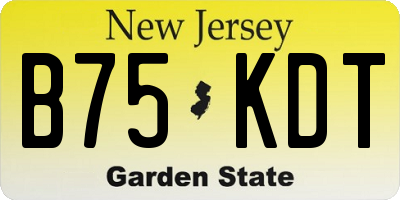 NJ license plate B75KDT