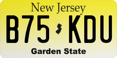 NJ license plate B75KDU