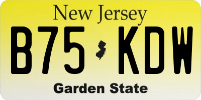 NJ license plate B75KDW