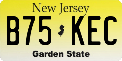NJ license plate B75KEC