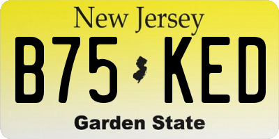 NJ license plate B75KED