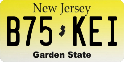 NJ license plate B75KEI
