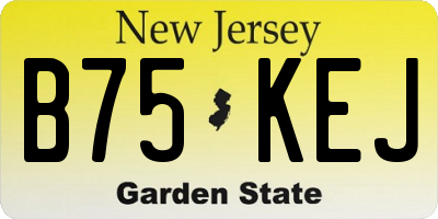 NJ license plate B75KEJ