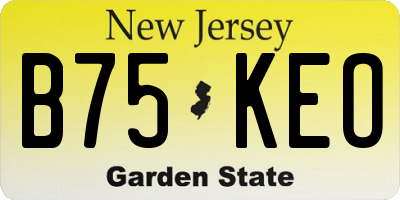 NJ license plate B75KEO