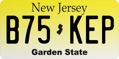 NJ license plate B75KEP