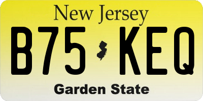 NJ license plate B75KEQ