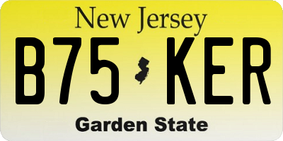 NJ license plate B75KER