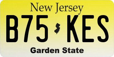 NJ license plate B75KES