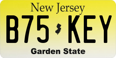 NJ license plate B75KEY