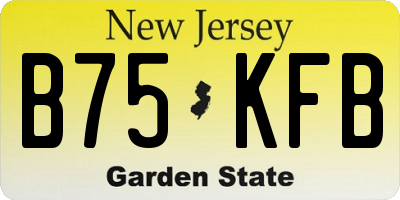 NJ license plate B75KFB