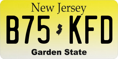 NJ license plate B75KFD