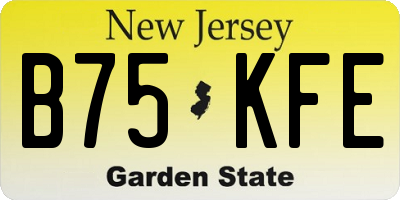 NJ license plate B75KFE
