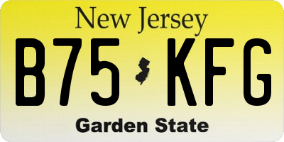 NJ license plate B75KFG