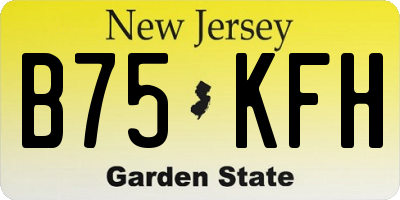 NJ license plate B75KFH