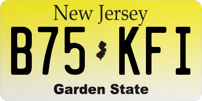 NJ license plate B75KFI
