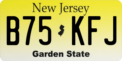 NJ license plate B75KFJ