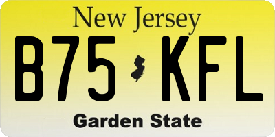 NJ license plate B75KFL