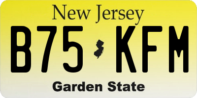 NJ license plate B75KFM