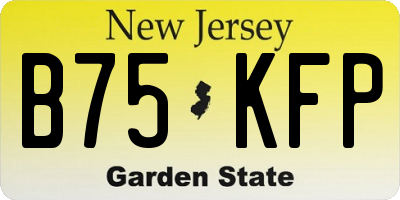 NJ license plate B75KFP