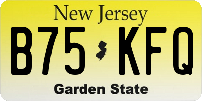 NJ license plate B75KFQ
