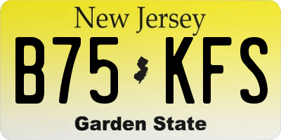 NJ license plate B75KFS