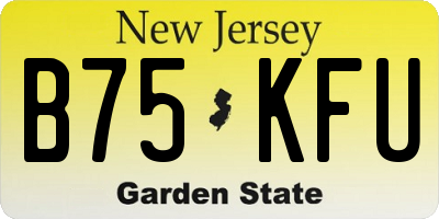NJ license plate B75KFU