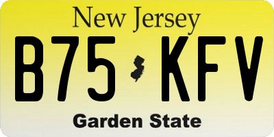 NJ license plate B75KFV