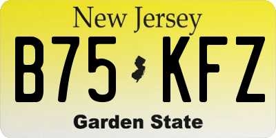 NJ license plate B75KFZ