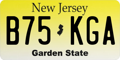 NJ license plate B75KGA