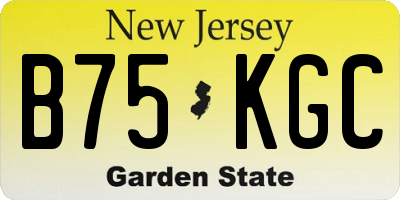 NJ license plate B75KGC