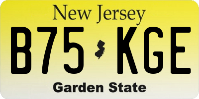 NJ license plate B75KGE
